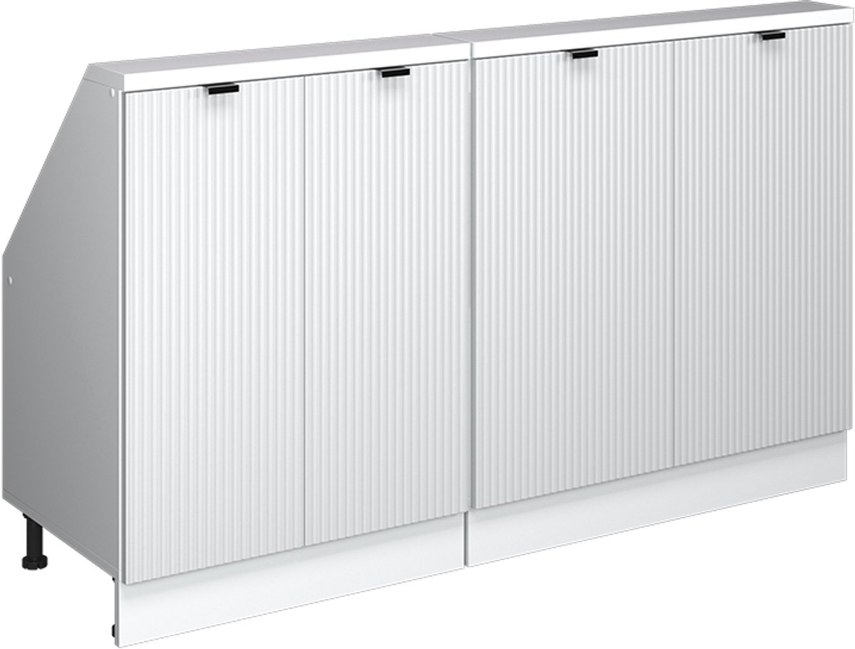 Vicco R-Line Keukenkast voor schuine wand – 140 cm Set van 2 Witte golf