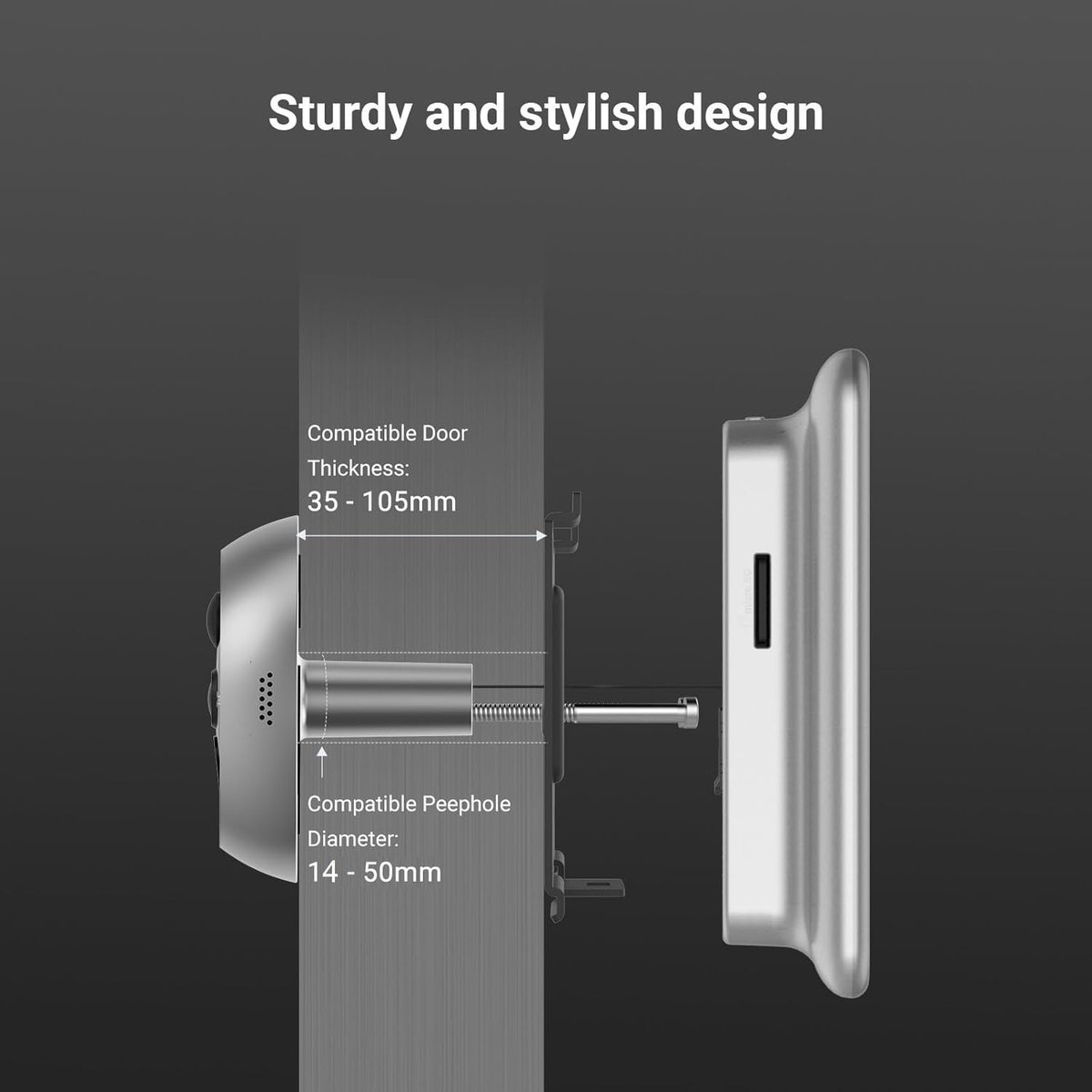 EZVIZ CP4 Deurspion Camera met Nachtzicht en 4,3 Inch Touchscreen - afbeelding 3