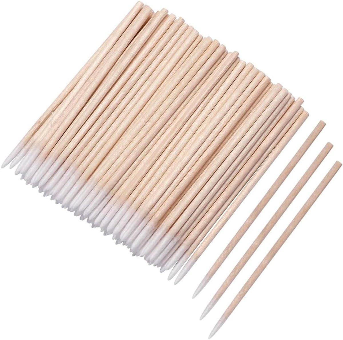 500 stuks houten puntige wattenstaafjes voor beauty en make-up