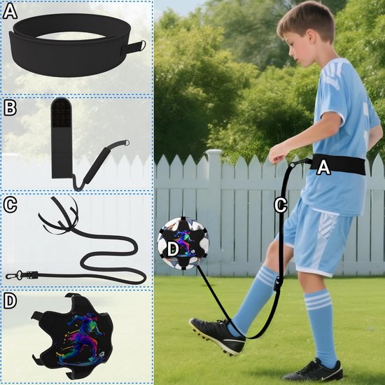 Voetbal Training Set 2-in-1: Solo Kicktrainer met Elastische Band en Polsband — afbeelding 3