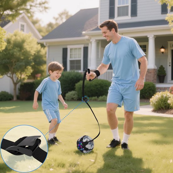 Voetbal Training Set 2-in-1: Solo Kicktrainer met Elastische Band en Polsband — afbeelding 4