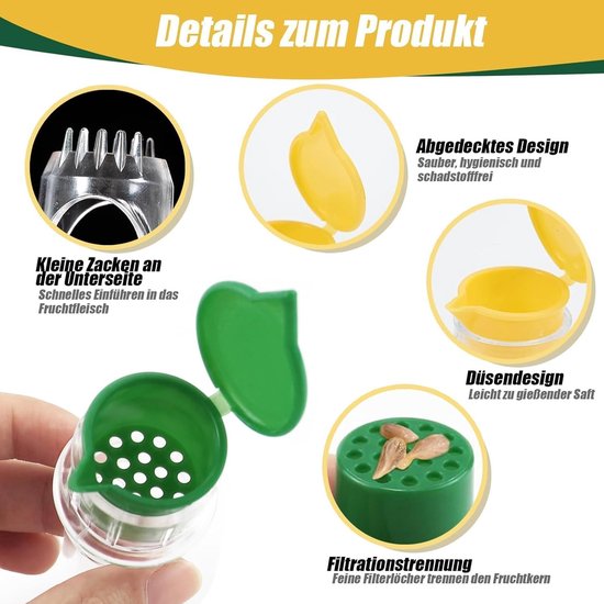 Citruspers Set 3 Stuks - Handmatige Citroenpers voor Vers Geperst Sap - Eenvoudig en Praktisch van Merkloos — afbeelding 2