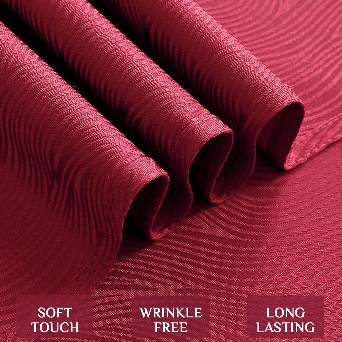 Ronde Tafelkleed 140 cm Kerst en Herfst - Vlekbestendig Jacquard Rood