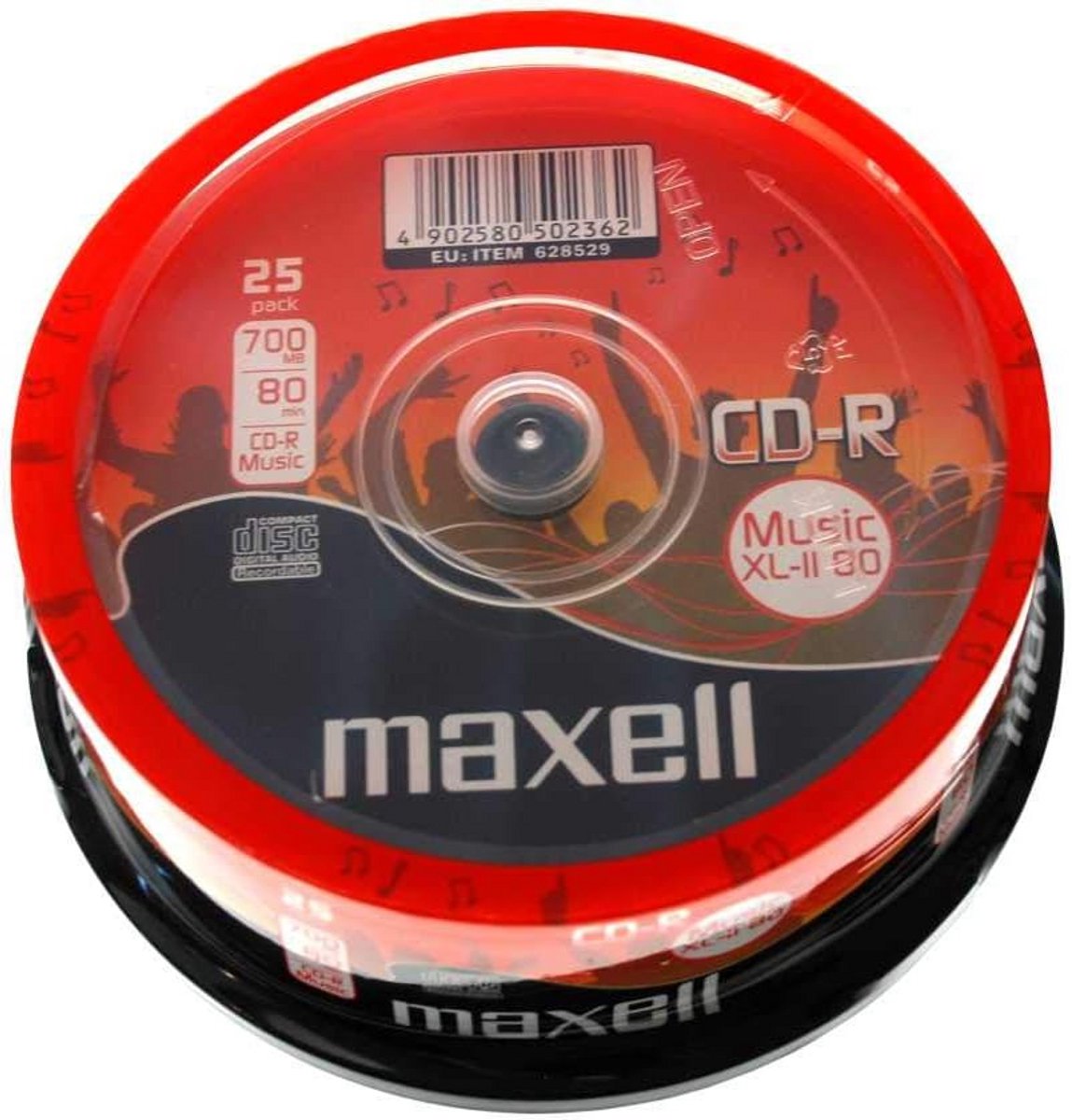 25 CD-R 700MB Muziek in Cake Box - 80 MU Blanco