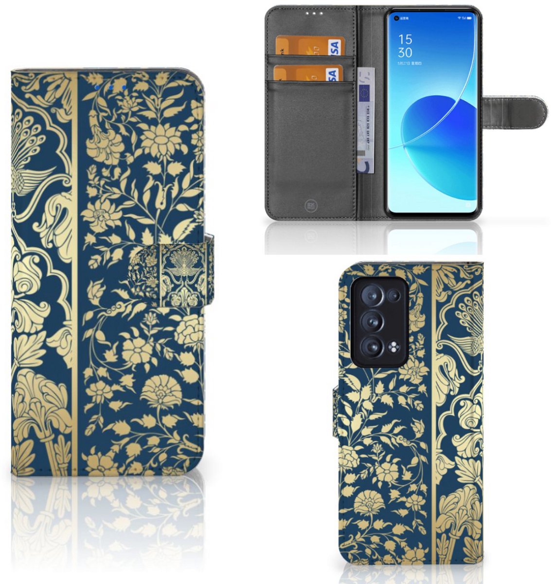 OPPO Reno 6 Pro Plus 5G Hoesje Beige Flowers