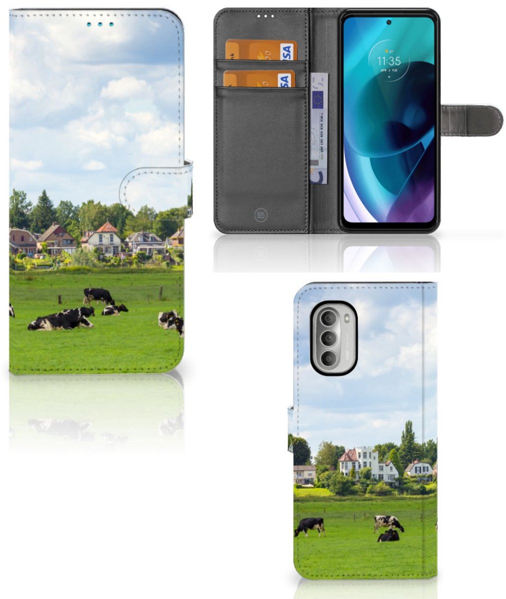 Motorola Moto G51 5G Telefoonhoesje met Pasjes Koeien