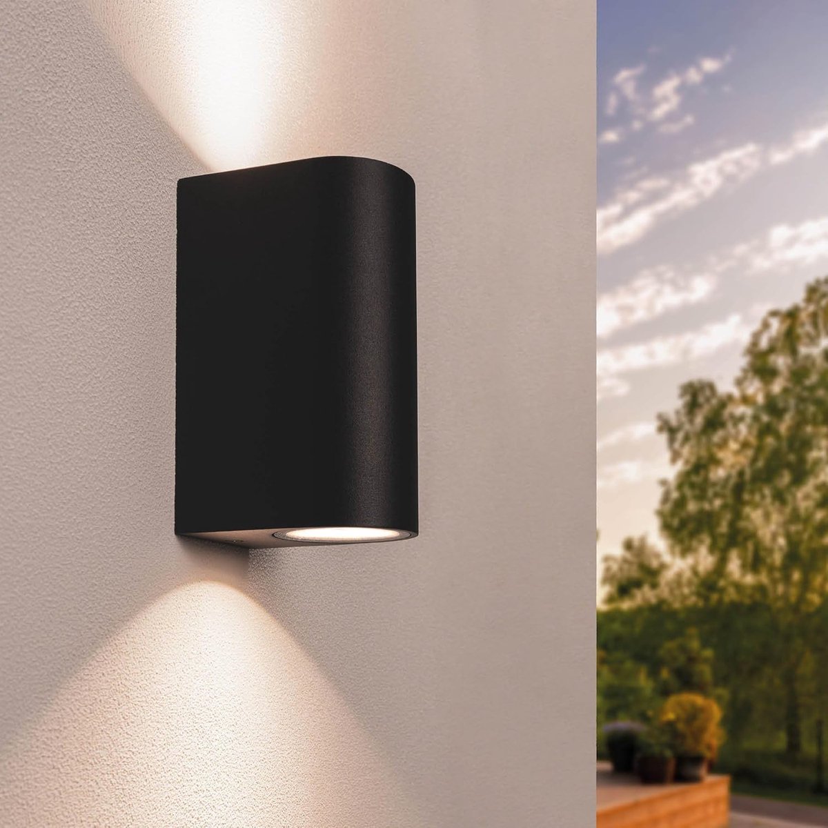 Buiten Wandlamp Antraciet Zwart Up & Down Verlichting - IP54 Waterdicht - Inclusief 2x GU10 LED Warm Wit