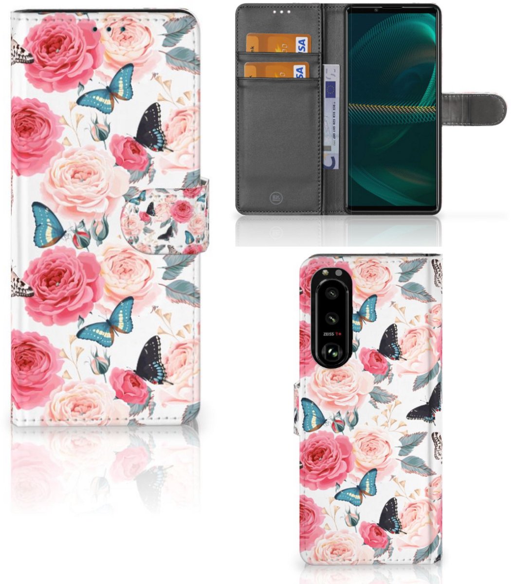 Sony Xperia 5III Hoesje Butterfly Roses