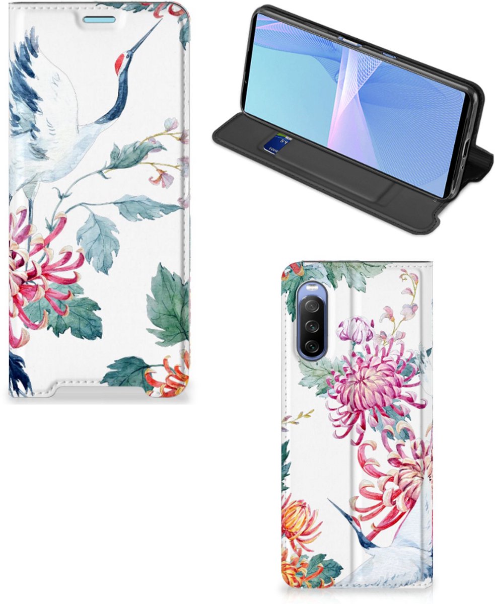 Sony Xperia 10 III Hoesje maken Bird Flowers