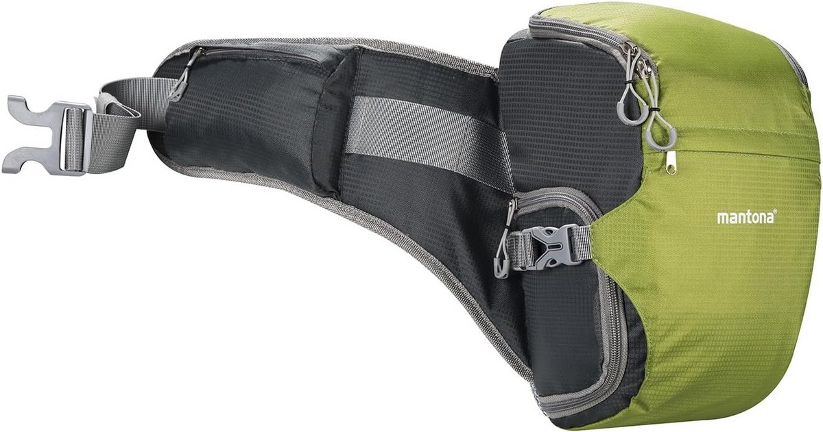 Cameratas voor DSLR of CSC camera - Groene heuptas met regenhoes