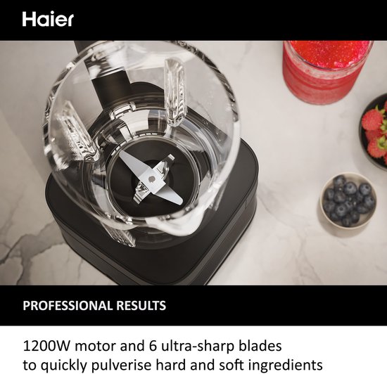 Haier HBL5B2 011 2 l Blender voor op aanrecht 1200 W Zwart van Haier — afbeelding 5