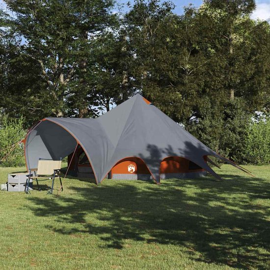 vidaXL - Teepee - Tent - voor - 5 - Personen - Grijs - en - Oranje - 415 - x - 415 - x - 247 - cm van Merkloos — afbeelding 5