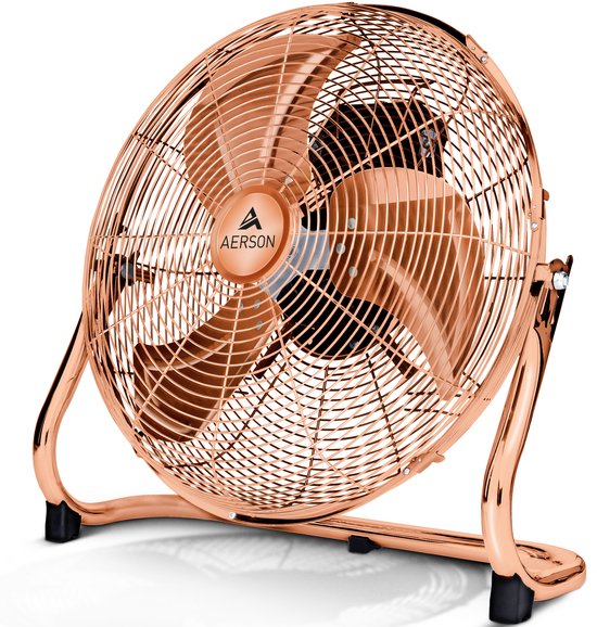 Vloerventilator AERSON 30 cm met 3 snelheden, metalen waaier, kantelbaar 110°, hoge luchtstroom, staande fan