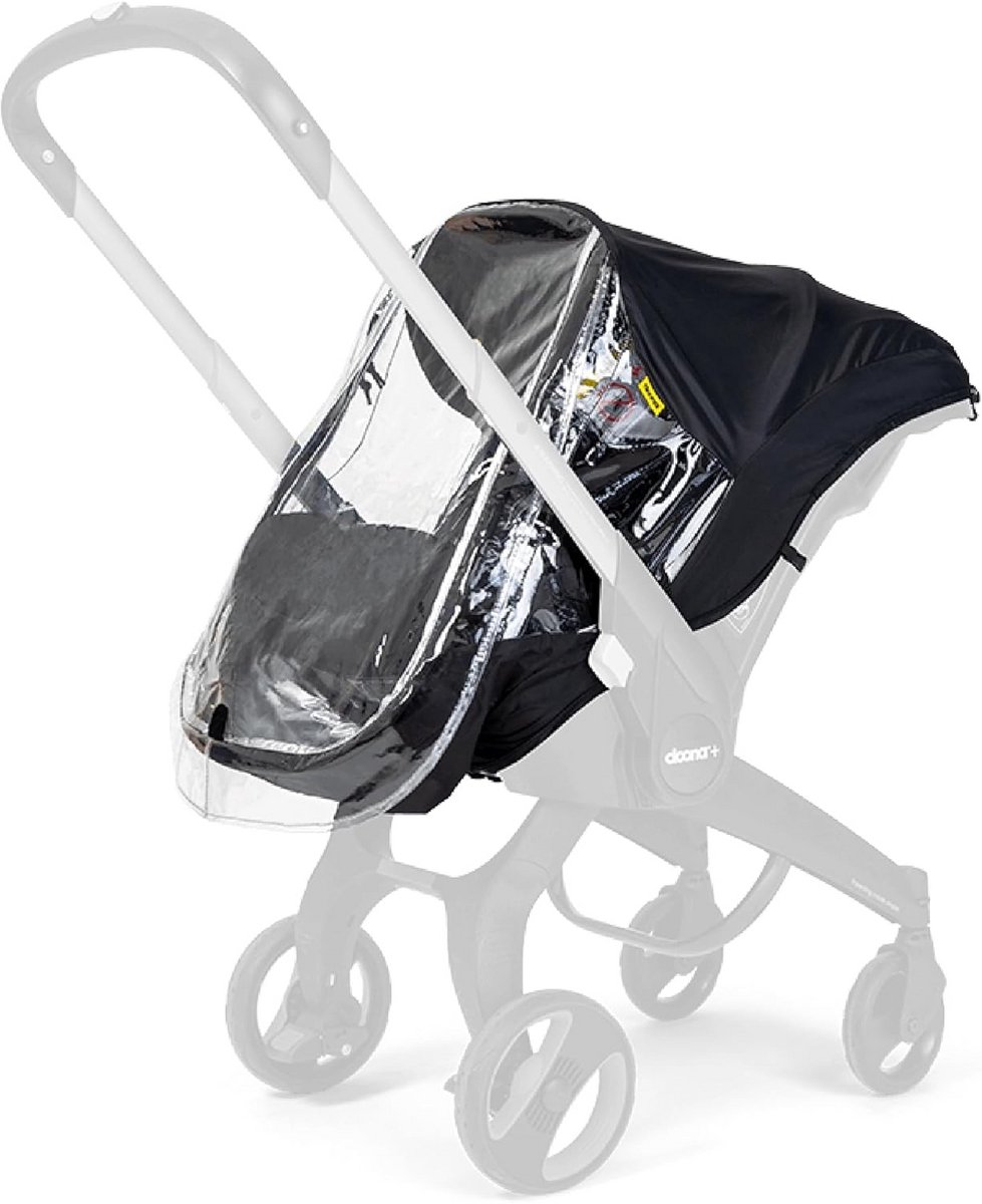 Regenhoes voor kinderwagen, transparant kunststof