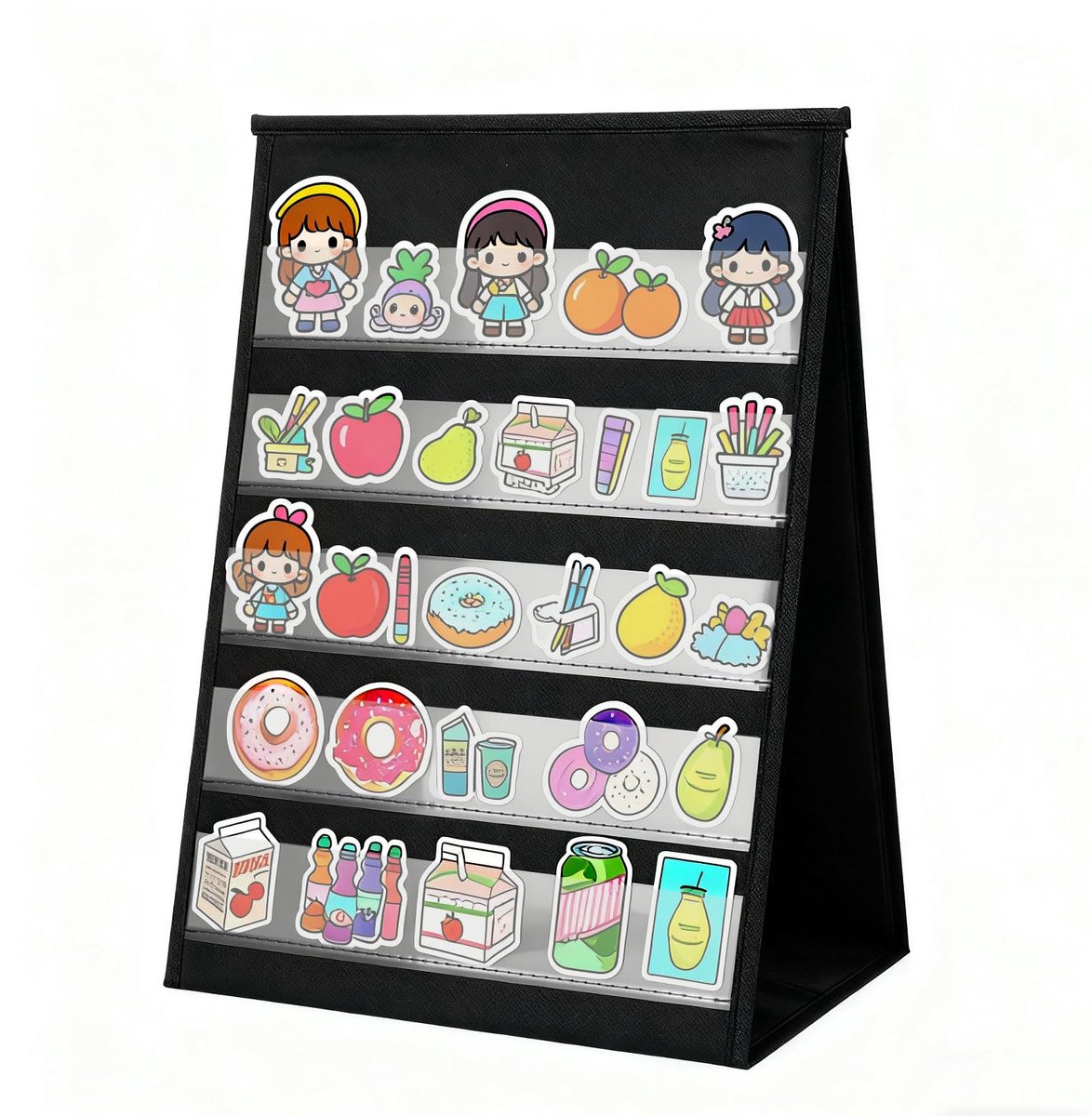 Draagbare Sticker Displaystand - Dubbelzijdige 5-laagse Tafelopslag - 43 x 33 x 20 cm