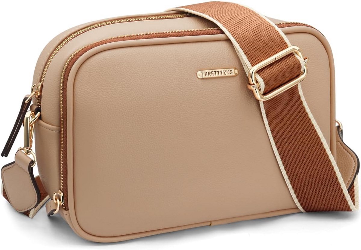 Kleine PU-leren Schoudertas & Crossbody Tas voor Dames met Brede Verstelbare Riem