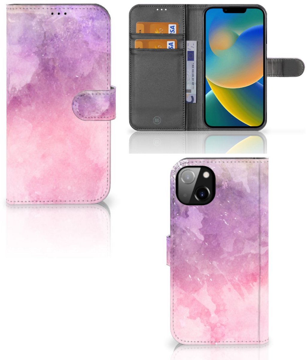 Hoesje iPhone 14 Plus Pink Purple Paint