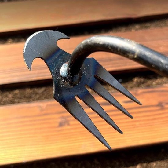 Handmatige Tuinwieder met Metalen Handvat - 4-Tanden Graswieder en Wortelverwijderaar — afbeelding 2