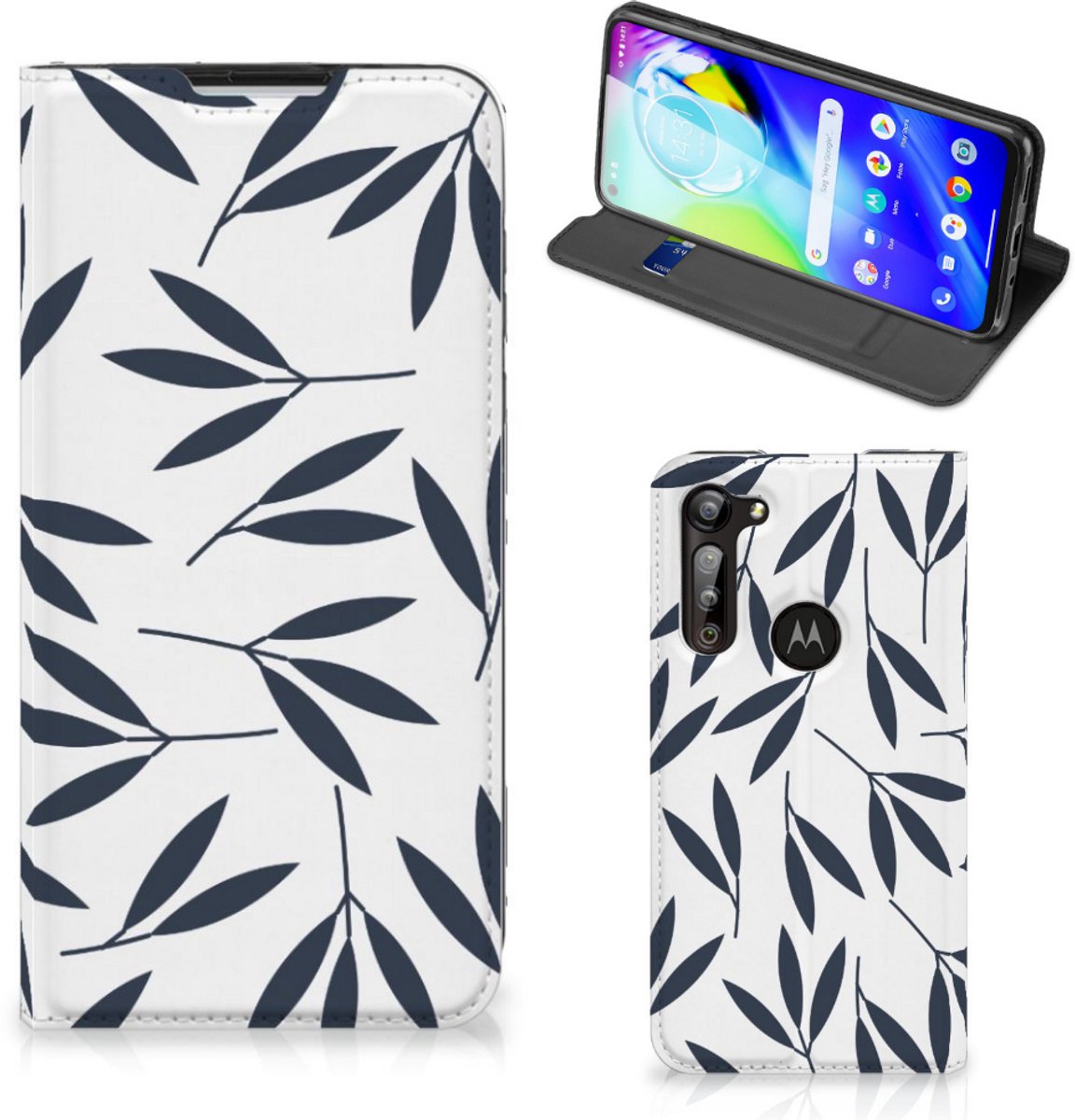 Motorola Moto G8 Power Smart Cover Leaves Blue