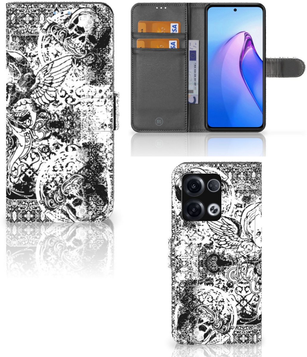 Telefoonhoesje met Naam OPPO Reno8 Pro Skulls Angel