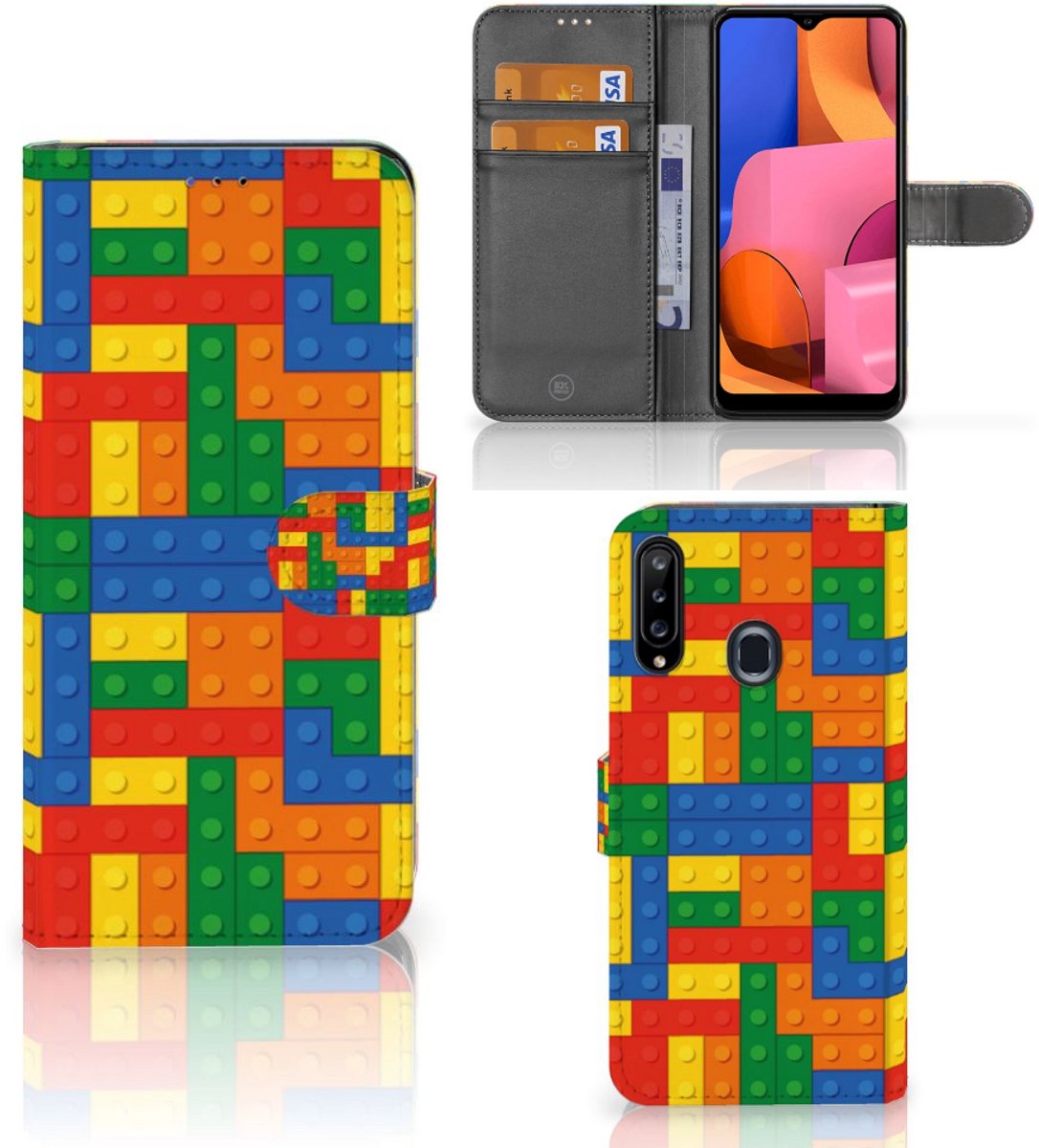 Book Case voor Samsung Galaxy A20s Telefoon Hoesje Blokken
