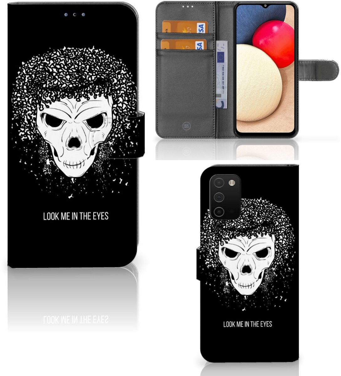 Telefoonhoesje met Naam Samsung Galaxy A03s Skull Hair