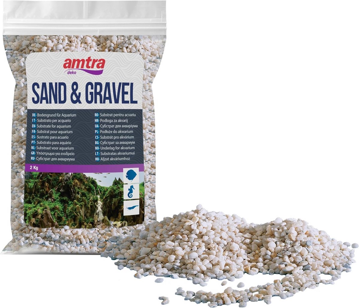 Natuurlijk Aquariumgrind - Decoratieve Witte Korrels 2-5 mm, 2KG