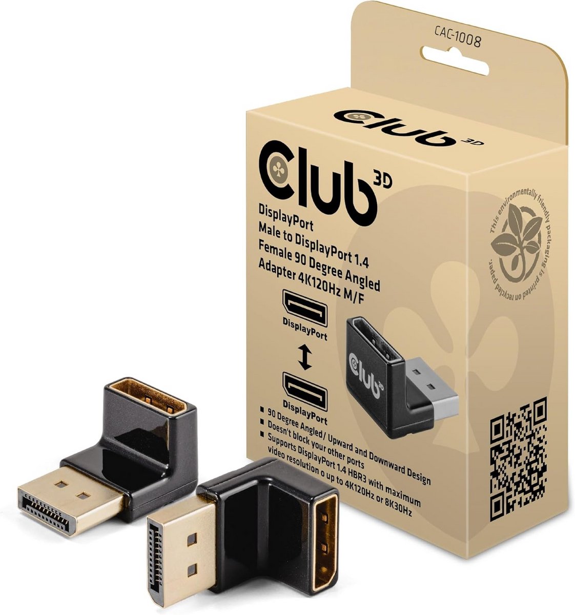 DisplayPort naar DisplayPort 1.4 Adapter 90 Graden voor 4K120Hz