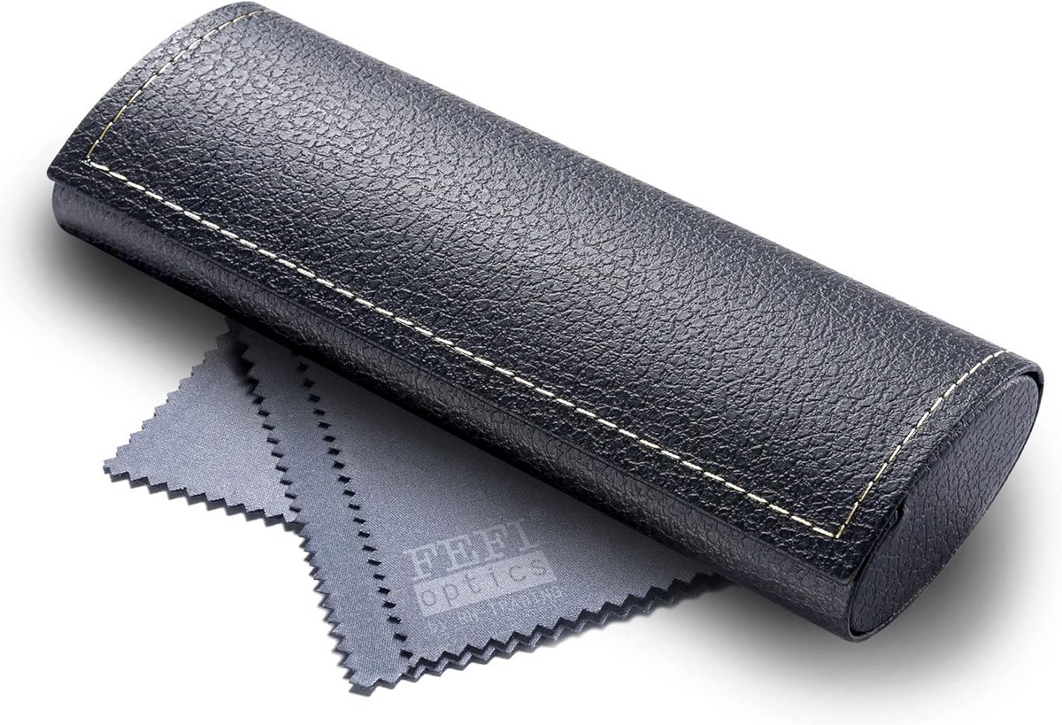 Stijlvolle hard case bril etui in lederlook