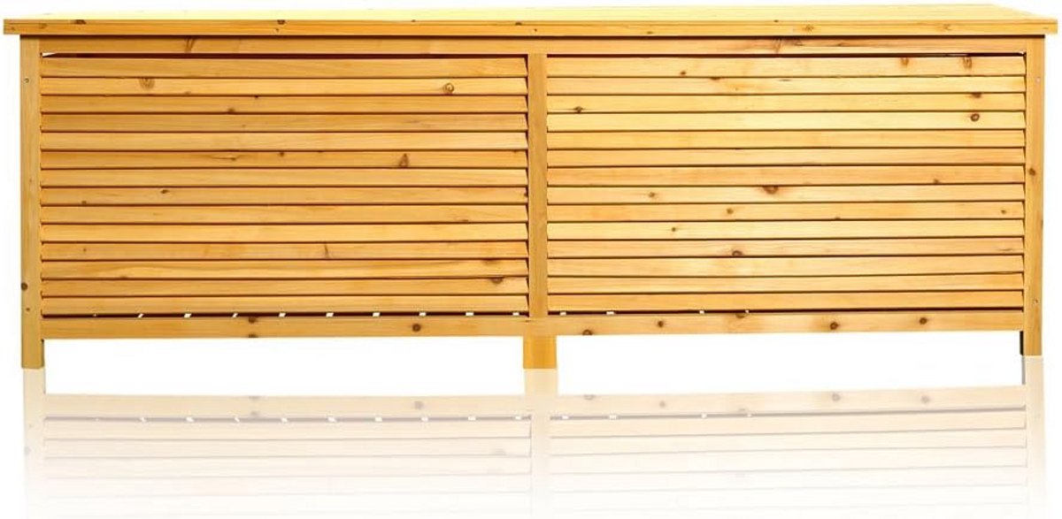 Houten Opbergbox met Inklapbaar Deksel - Regenbestendige Tuinkist 170 x 50 x 58 cm