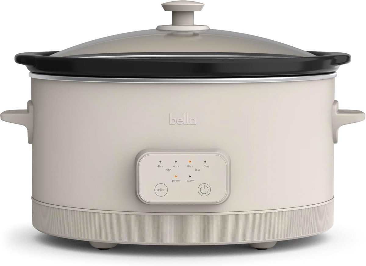 Programmeerbare Slowcooker 6.0 Liter met Keramische Antiaanbaklaag en Automatische Warmhoudfunctie