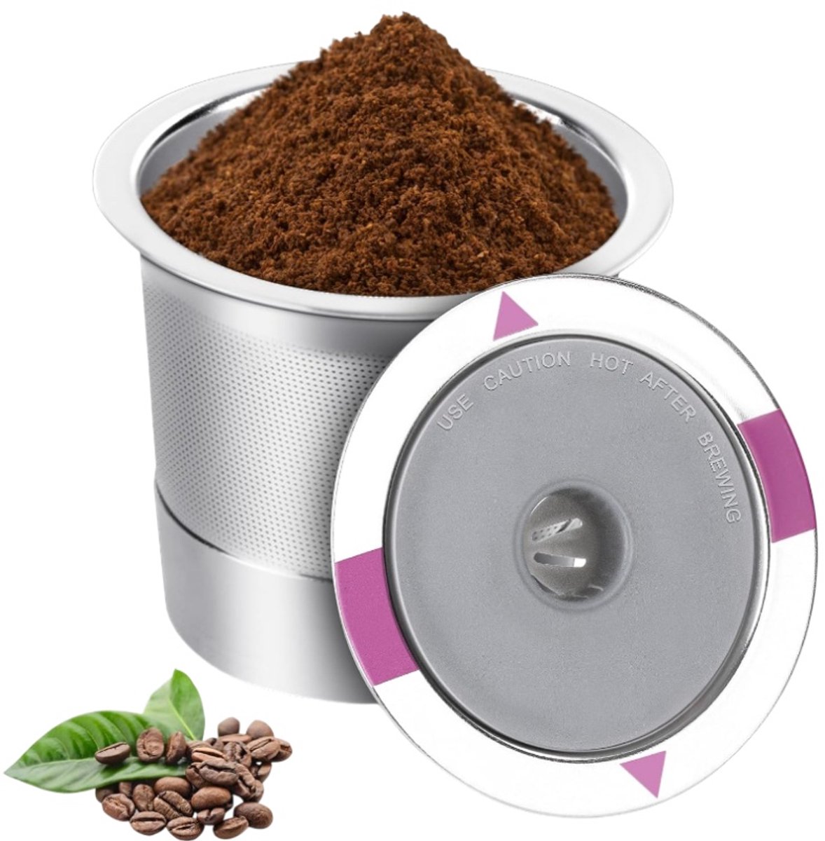 Koffiefiltercapsules - Herbruikbare K-Cup - Koffiecapsules - RVS - Accessoires voor koffiemachines - Compatibel met Keurig 1.0 en 2.0 koffiemachines - Zilver - 5,2*5,2*4,2 cm