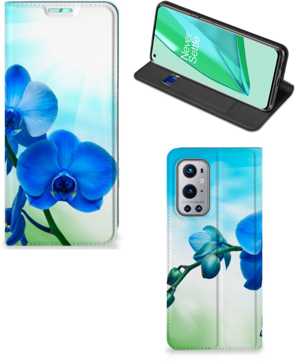 OnePlus 9 Pro Smart Cover Orchidee Blauw - Cadeau voor je Moeder
