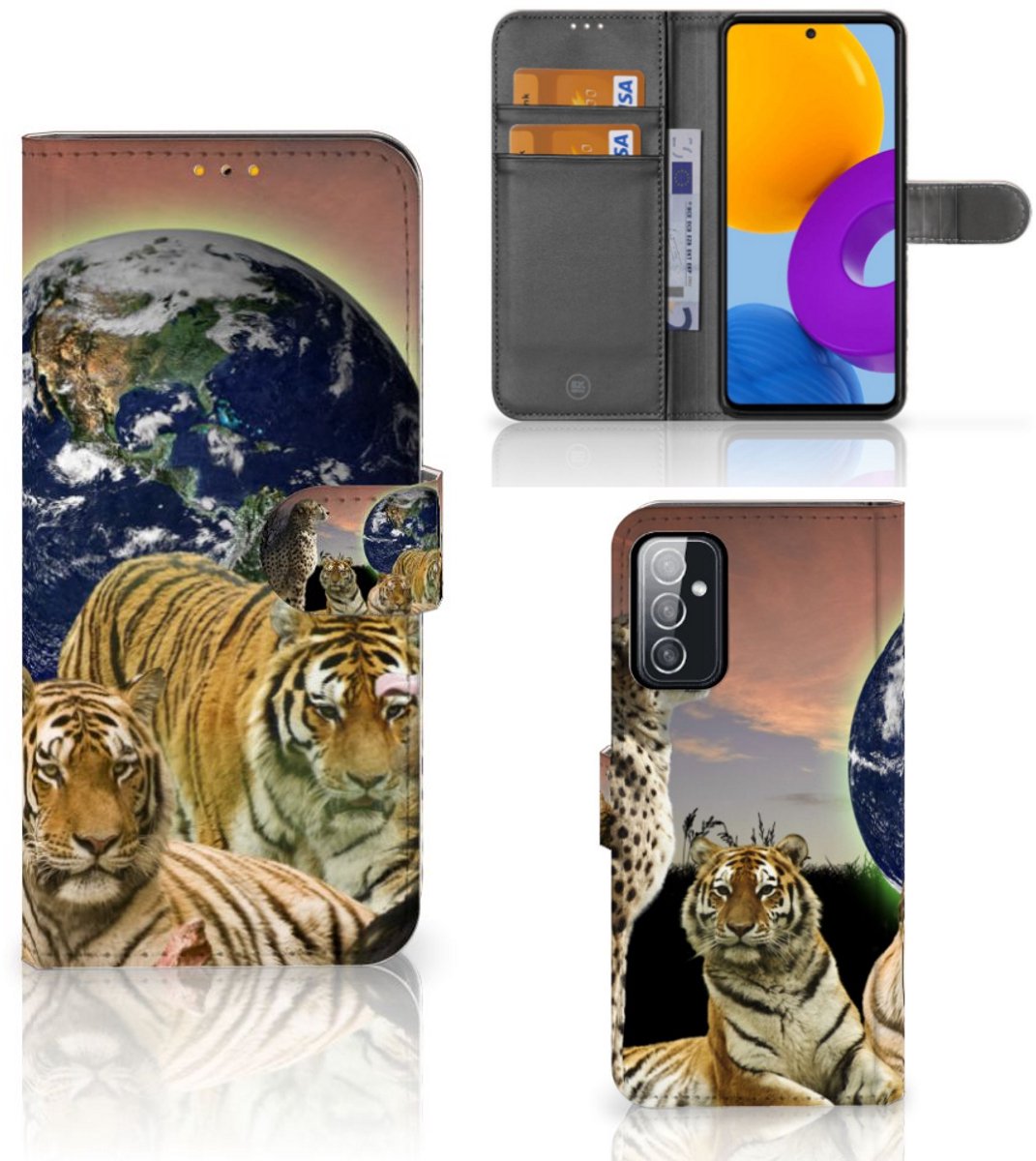 Samsung Galaxy M52 Telefoonhoesje met Pasjes Roofdieren