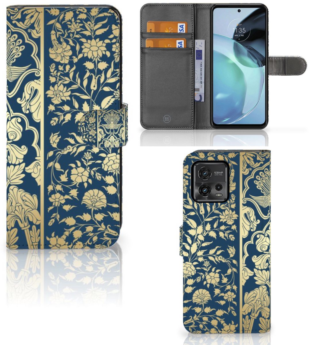 Motorola Moto G72 Hoesje Beige Flowers