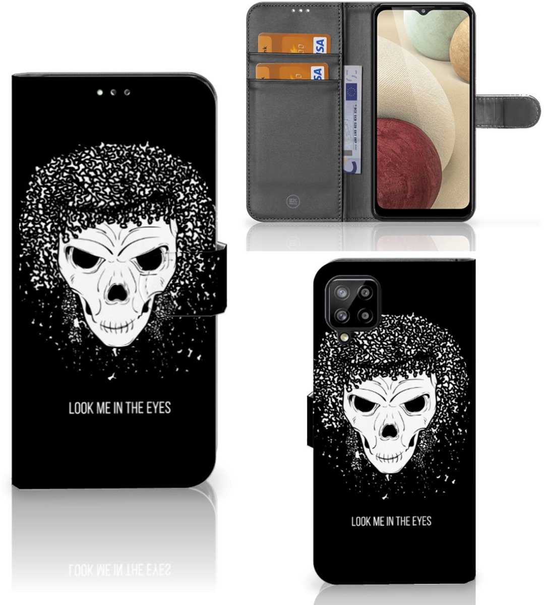 Telefoonhoesje met Naam Samsung Galaxy A12 Skull Hair