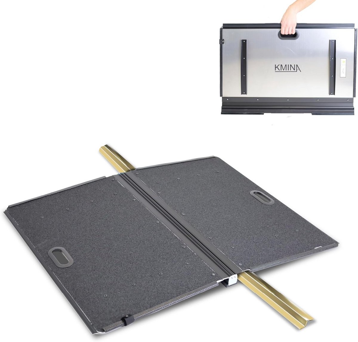 Opvouwbare aluminium oprijplaat met antislip oppervlak - 270 kg capaciteit