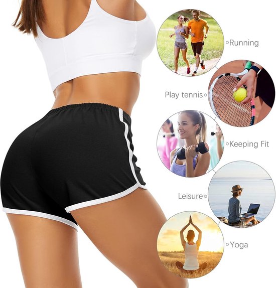 Katoenen Dames Shorts voor Sport, Yoga en Hardlopen - Elastische Zomer Sportbroek — afbeelding 3