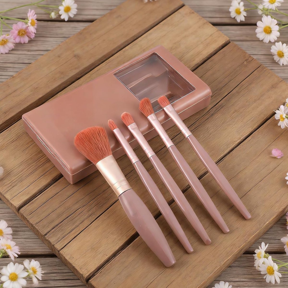 Make-upkwastenset in spiegelvorm - roze