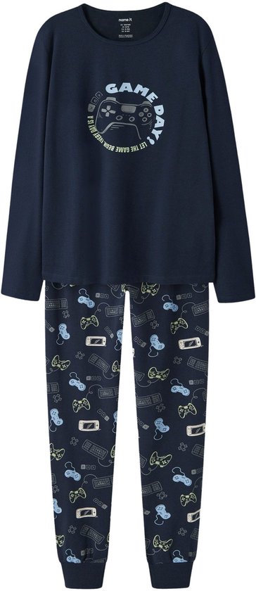 Pyjama d'hiver Name it pour garçon - bleu - NkmNightset