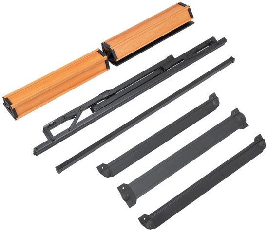 Travellife Nadar Campingtafel 140 x 81 cm - Roll-up tafelblad met houtlook - Lichtgewicht aluminium frame - Inclusief draagtas van Merkloos — afbeelding 4