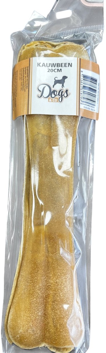 Dogs&Co® Kauwbeen 20cm - Kauw snack voor de hond - 100% runderhuid