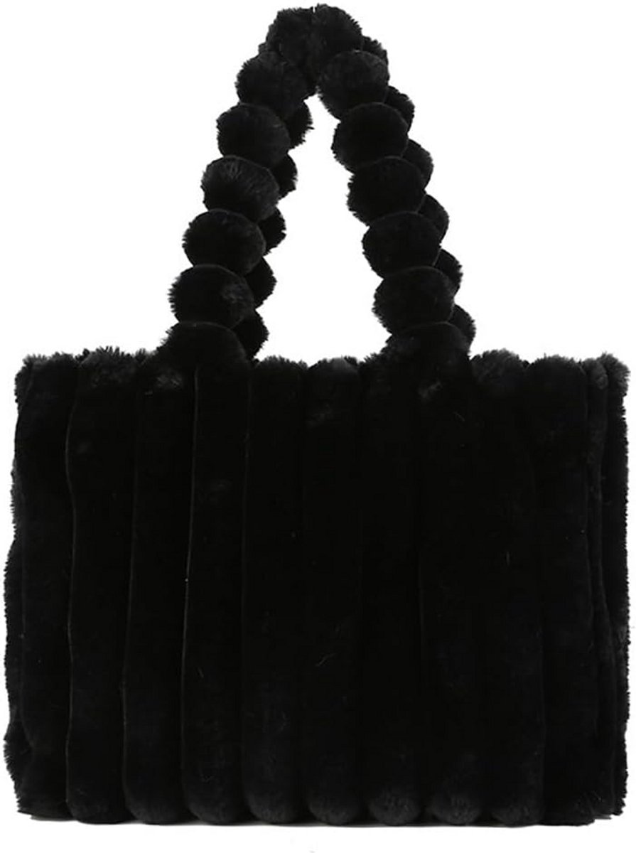Pluche handtas voor dames - grote en kleine tote bag met magneetsluiting