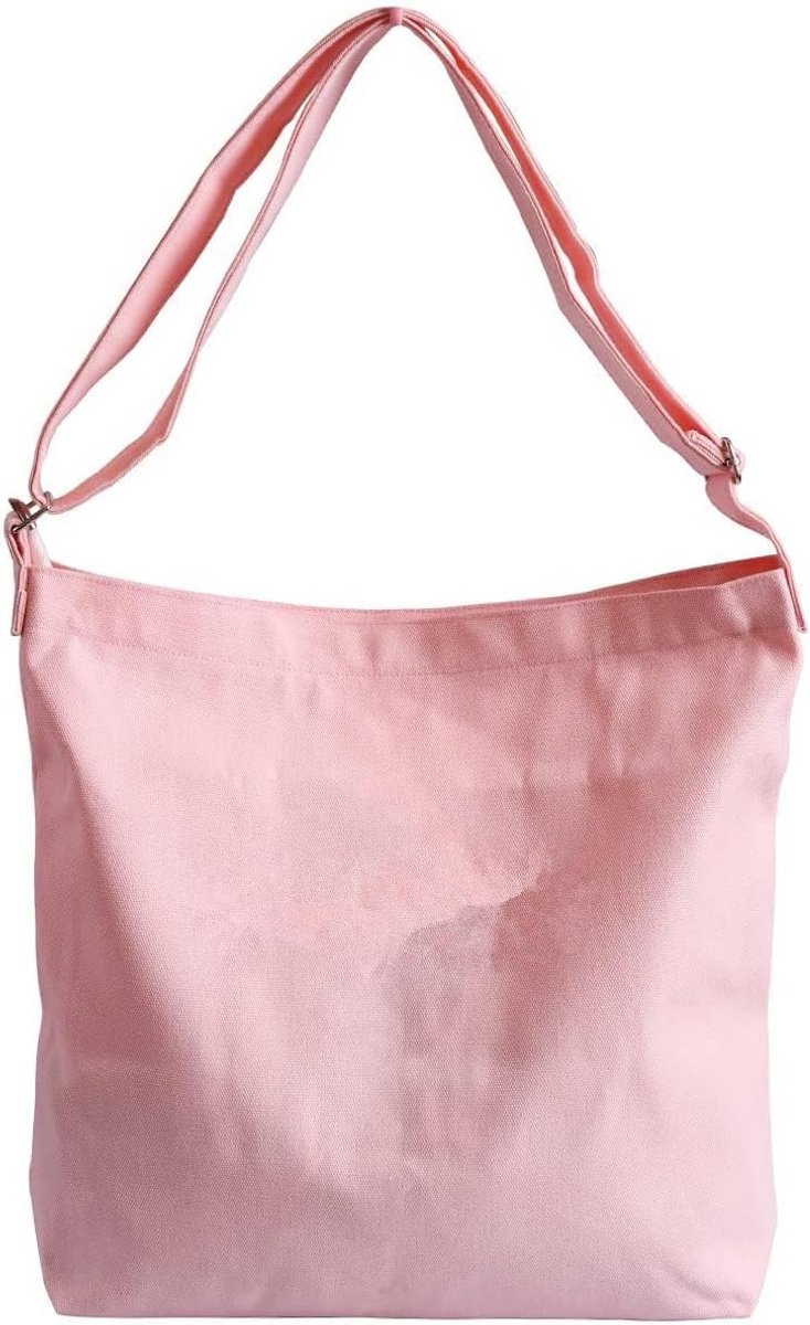 Canvas Schoudertas voor Kpop Fans - Lichtgewicht Hobo Crossbody Handtas in Roze