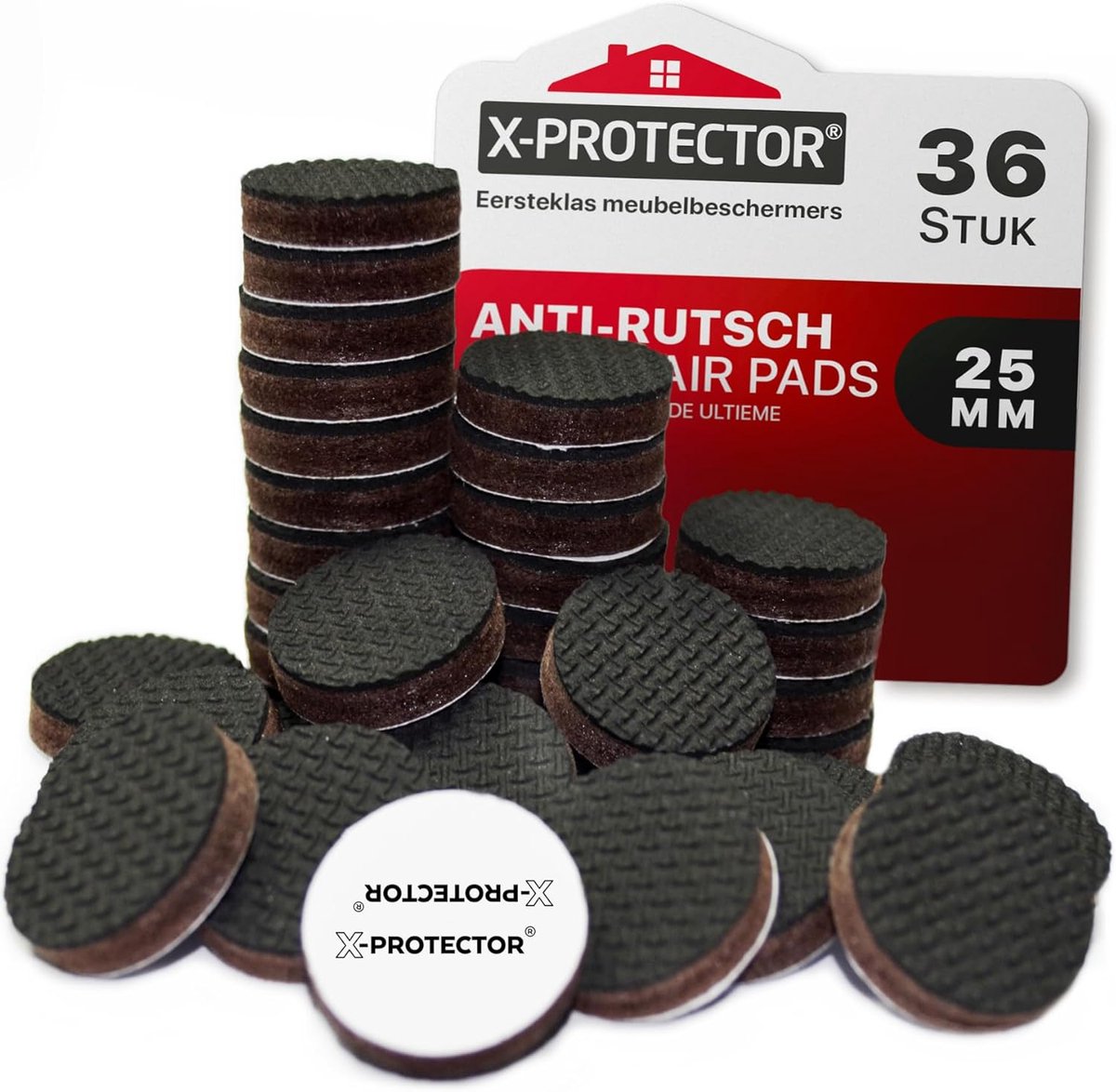 Niet-slip Vloerbeschermers - Premium 25mm Rubber Pads - 36 Stuks voor Meubels