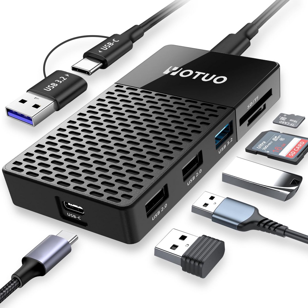Draagbare SSD 1 TB met USB-C en SD/TF-kaartlezer voor optimale opslag