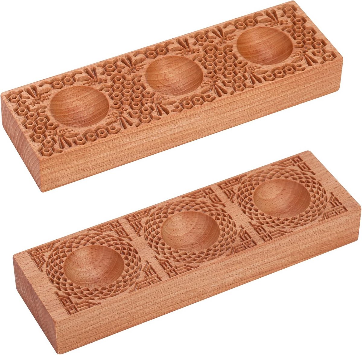 Houten Ravioli Mold 2-in-1 Vlechtpatroon en Honingraat