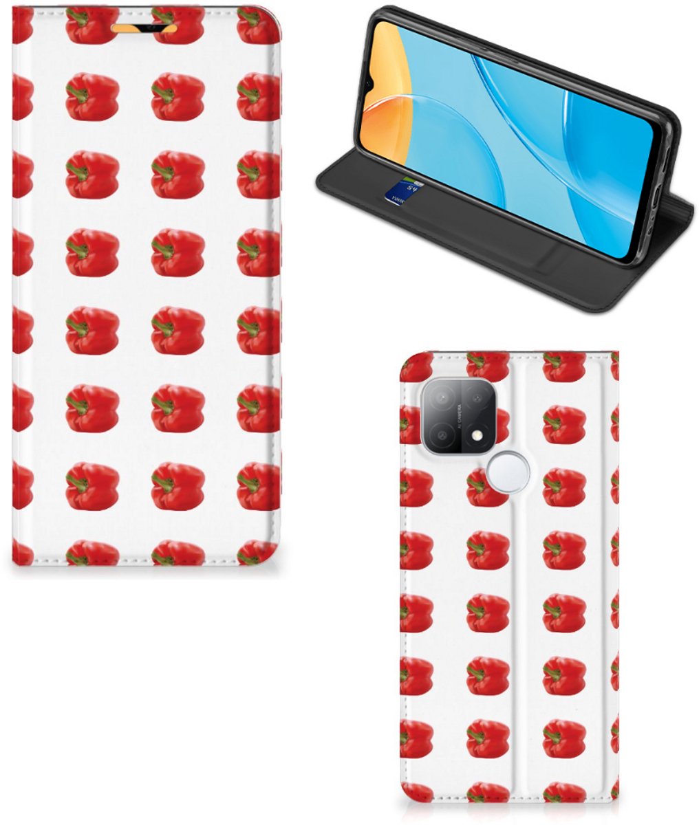 Book Case voor OPPO A15 Flip Style Cover Paprika Red