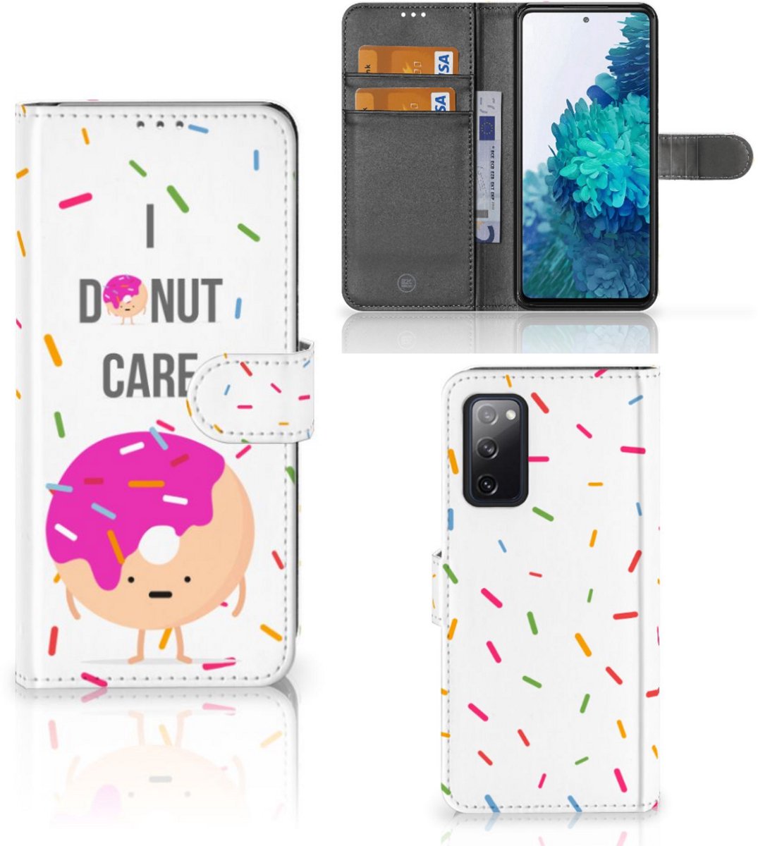 Samsung Galaxy S20 FE Book Cover Donut Roze
