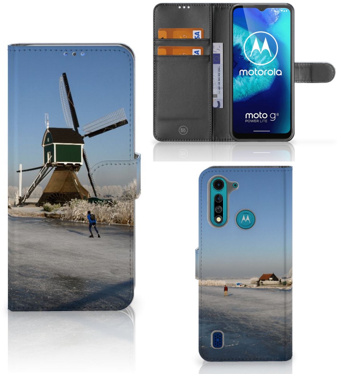 Motorola G8 Power Lite Flip Cover Schaatsers